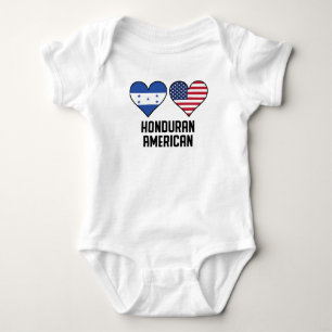 Honduran American Heart Flags Baby Bodysuit