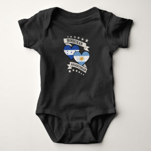 Honduran Argentinian Heart Flags Honduras Argentin Baby Bodysuit