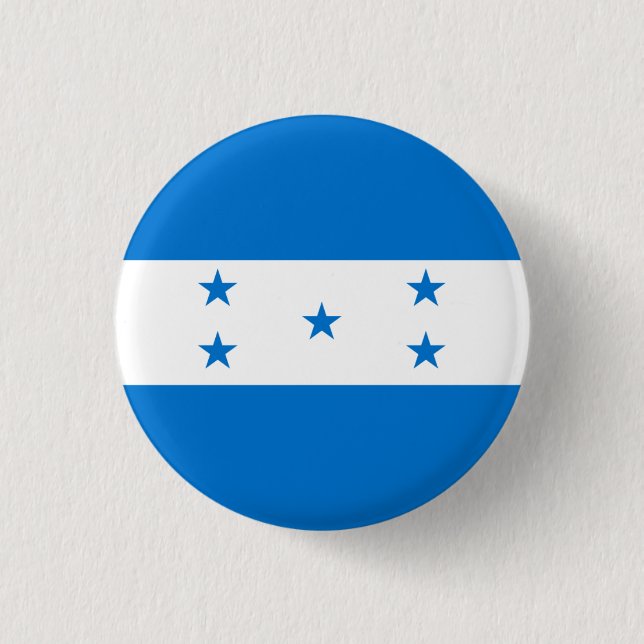 Honduran Flag, Flag of Honduras 1 Inch Round Button (Front)