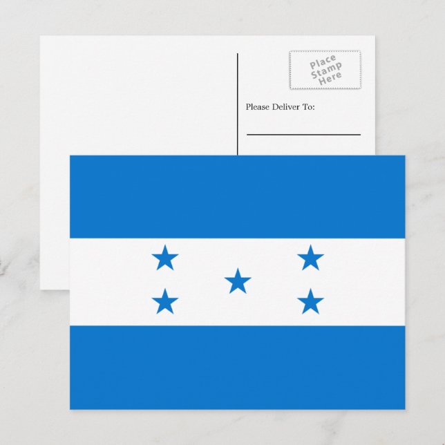 Honduran Flag, Flag of Honduras Postcard (Front/Back)