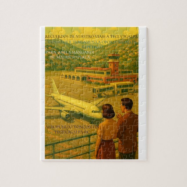  Honduras AEROPUERTO TONCONTIN Retro poster Jigsaw Puzzle (Vertical)