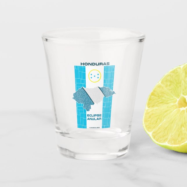 Honduras Annular Eclipse Shot Glass (Front)