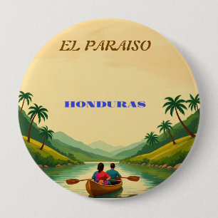 Honduras EL PARAISO Retro poster 4 Inch Round Button