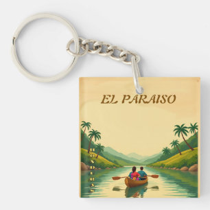  Honduras EL PARAISO Retro poster Keychain