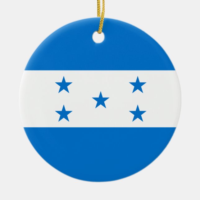 Honduras Flag Ceramic Ornament (Front)