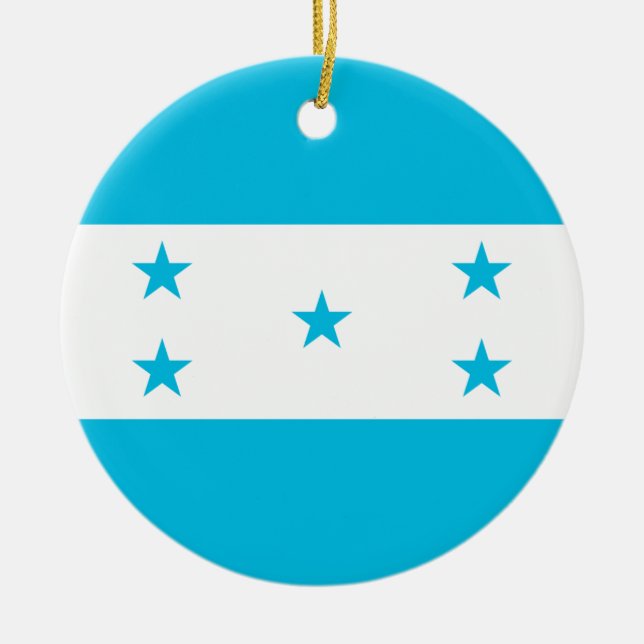 Honduras Flag Ceramic Ornament (Front)