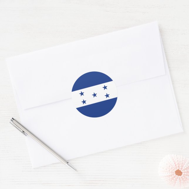 Honduras flag classic round sticker (Envelope)