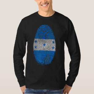 Honduras Flag Fingerprint It Is In My Dna For Hond T-Shirt