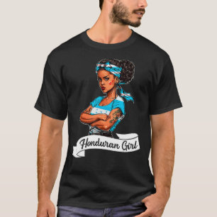 Honduras Flag Girl Women Camiseta Catracha Mujeres T-Shirt