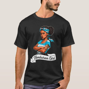Honduras Flag Girl Women Camiseta Catracha Mujeres T-Shirt