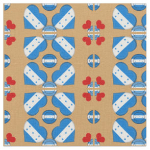 Honduras Flag & Honduras Heart fashion Fabric
