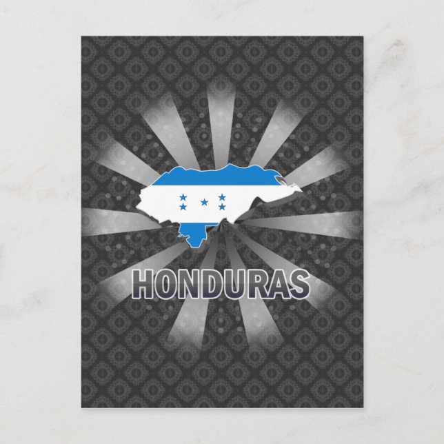 Honduras Flag Map 2.0 Postcard (Front)