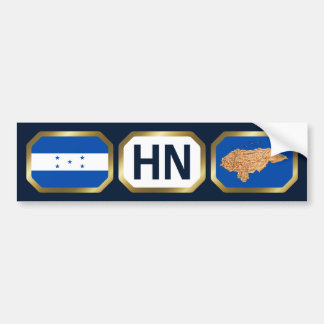Honduras Flag Map Code Bumper Sticker