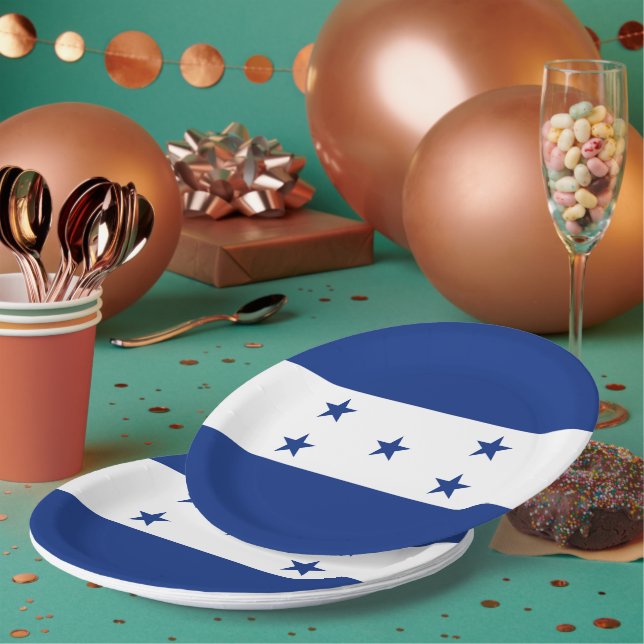Honduras flag paper plate (Multi)