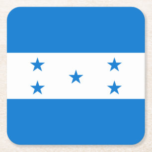 Honduras Flag Square Paper Coaster