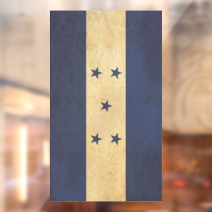 Honduras Flag Vintage Design Window Cling