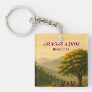  Honduras GRACIAS A DIOS Retro poster Keychain
