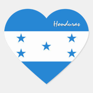 Honduras Heart Sticker, Patriotic Honduras Flag Sticker