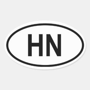 Honduras "HN" Oval Sticker