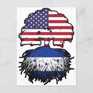 Honduras Honduran American USA Tree Roots Flag Postcard