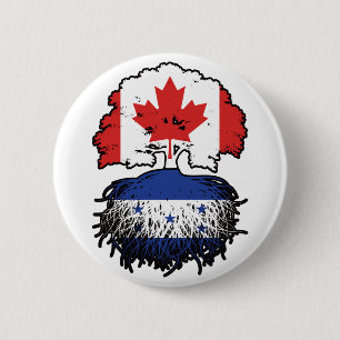 Honduras Honduran Canadian Canada Tree Roots Flag 2 Inch Round Button