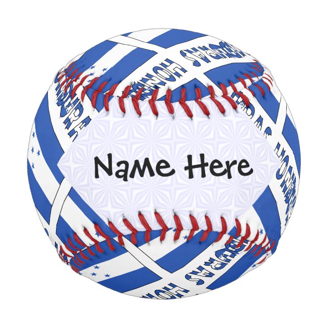 Hondúras Honduran Flag Black Personalization  Baseball (Front)