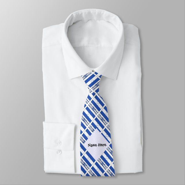 Hondúras Honduran Flag Black Personalization  Tie (Tied)