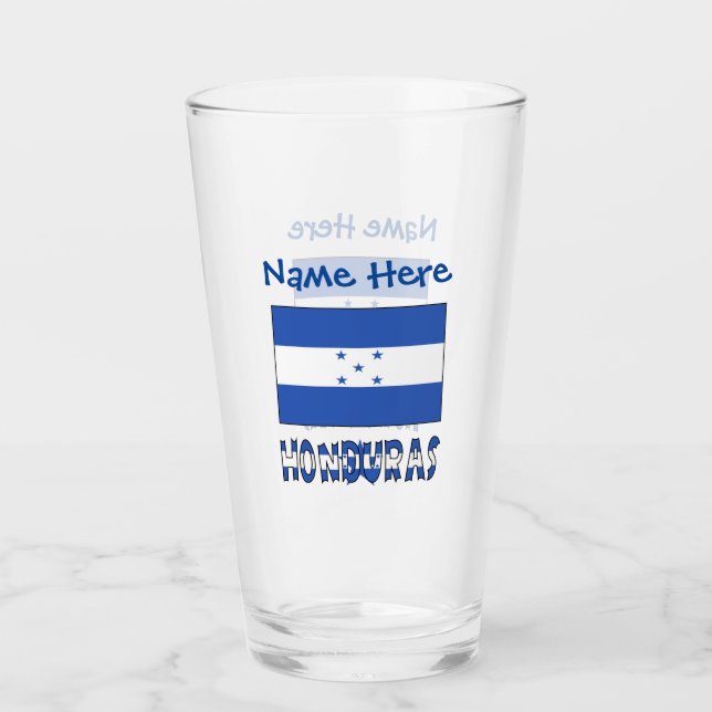Honduras Honduran Flag Blue Personalization  Glass (Front)