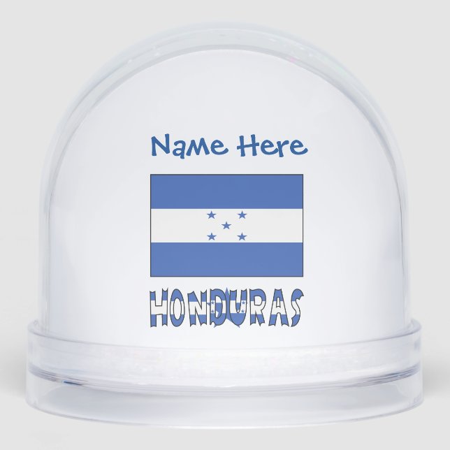 Honduras Honduran Flag Blue Personalization  Snowglobe (Front)