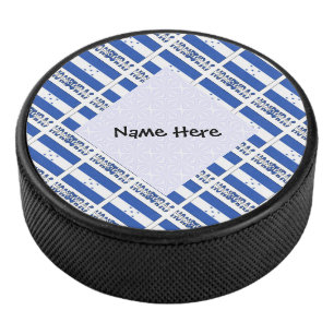 Honduras Honduran Flag Tiled Personalized Hockey Puck