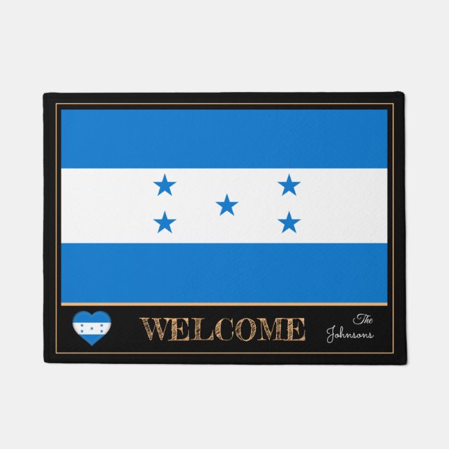 Honduras & Honduras Flag mats /sports Welcome (Front)