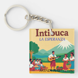  Honduras INTIBUCA Retro poster Keychain