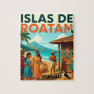  Honduras ISLAS DE ROATAN Retro poster Jigsaw Puzzle