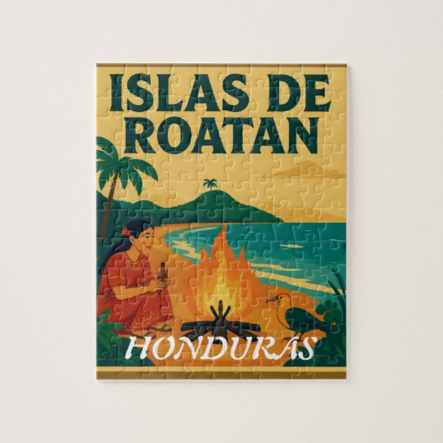  Honduras ISLAS DE ROATAN Retro poster Jigsaw Puzzle (Vertical)