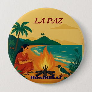  Honduras LA PAZ Retro poster 4 Inch Round Button