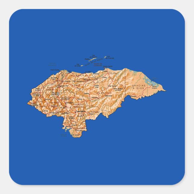 Honduras Map Sticker (Front)