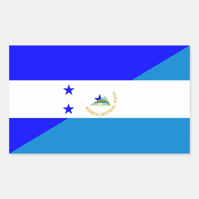 honduras nicaragua half flag country symbol sticker (Front)