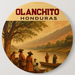 Honduras Olanchito Retro poster 6 Inch Round Button