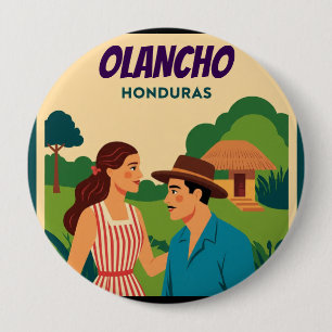 Honduras OLANCHO Retro poster 4 Inch Round Button