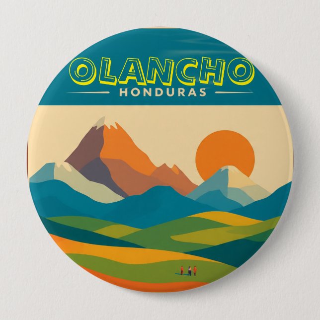  Honduras OLANCHO Retro poster 4 Inch Round Button (Front)