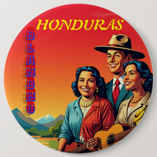 Honduras OLANCHO Retro poster 6 Inch Round Button