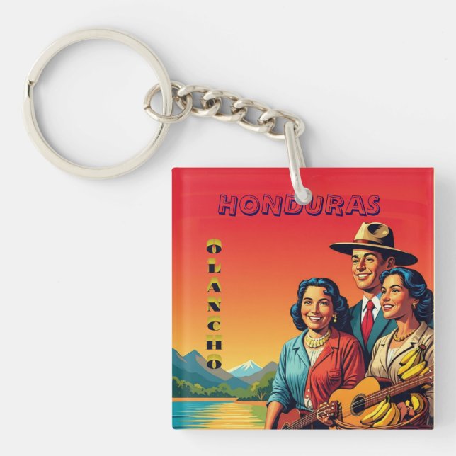  Honduras OLANCHO Retro poster Keychain (Front)
