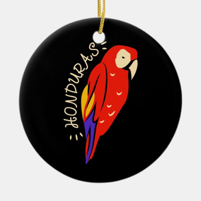 Honduras Parrot Ceramic Ornament (Front)