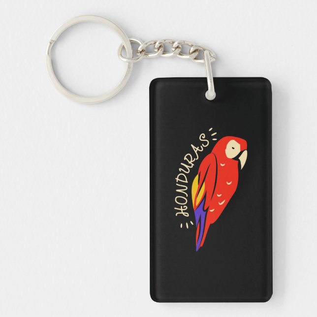 Honduras Parrot Keychain (Front)