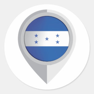 Honduras Pin Location Flag Classic Round Sticker