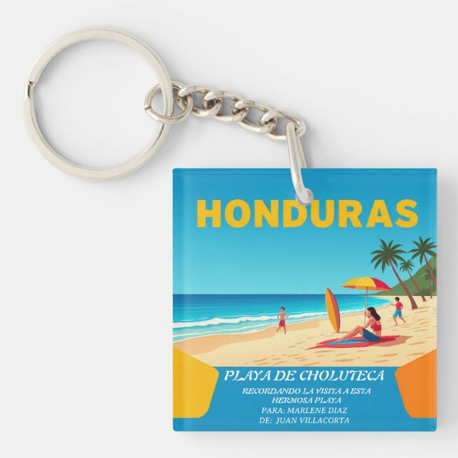  Honduras PLAYA DE CHOLUTECA Retro poster (Devant)
