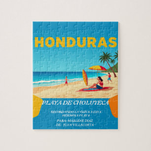  Honduras PLAYA DE CHOLUTECA Retro poster Jigsaw Puzzle