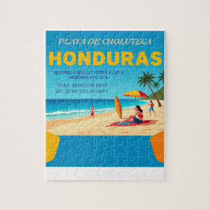  Honduras PLAYA DE CHOLUTECA Retro poster Jigsaw Puzzle