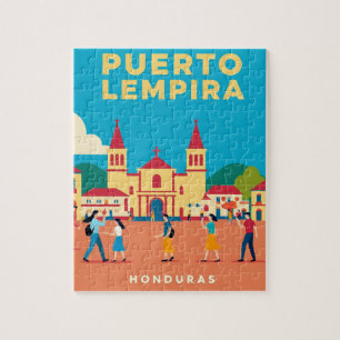  Honduras Puerto Lempira Retro poster Jigsaw Puzzle