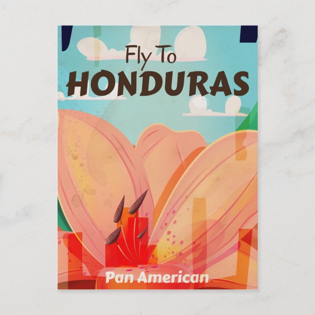 Honduras Retro Vintage vacation Poster Postcard (Front)